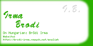 irma brodi business card